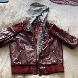 leather cropped jacket